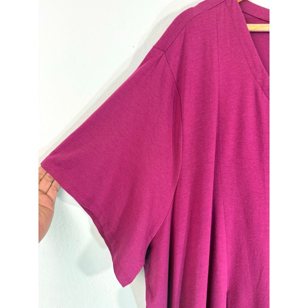 J.Jill Sangria Button Front Swing Dress 4X NWT V-Neck Knit Pockets - Picture 5 of 8